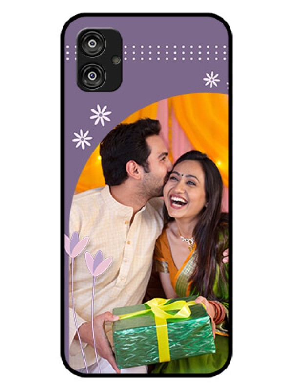 Custom Samsung Galaxy F04 Custom Glass Mobile Case - Lavender flowers design