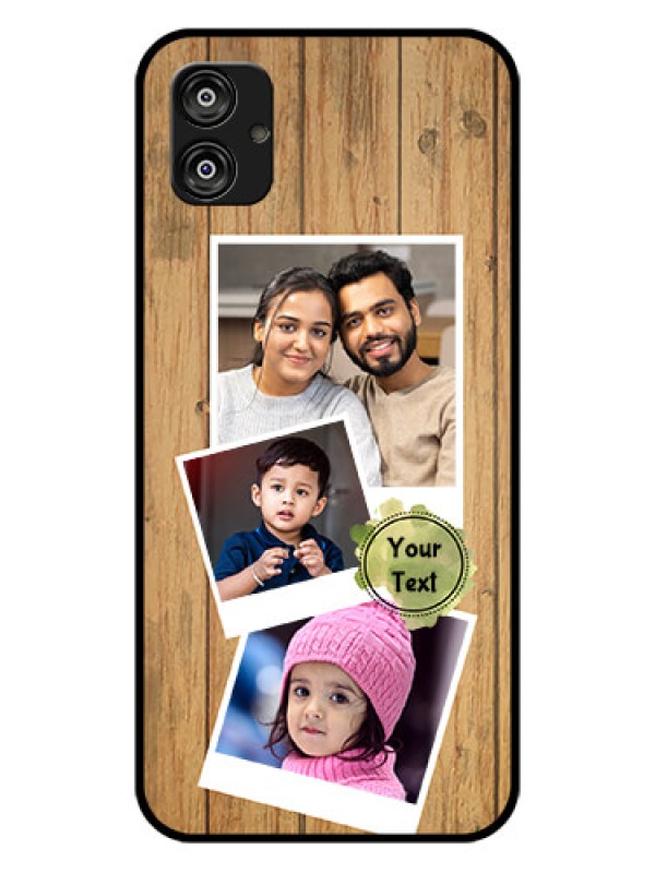 Custom Samsung Galaxy F04 Custom Glass Phone Case - Wooden Texture Design