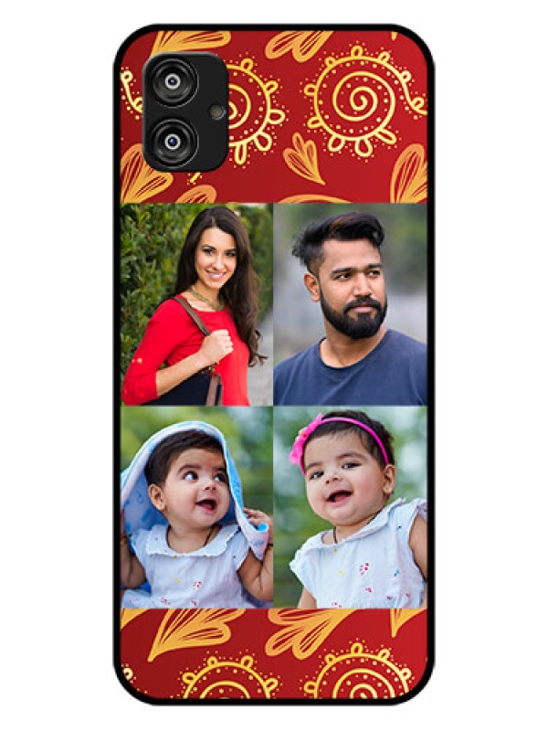 Custom Samsung Galaxy F04 Photo Printing on Glass Case - 4 Image Traditional Design