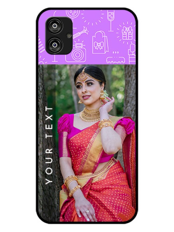 Custom Samsung Galaxy F04 Custom Glass Mobile Case - Birthday Icons Design