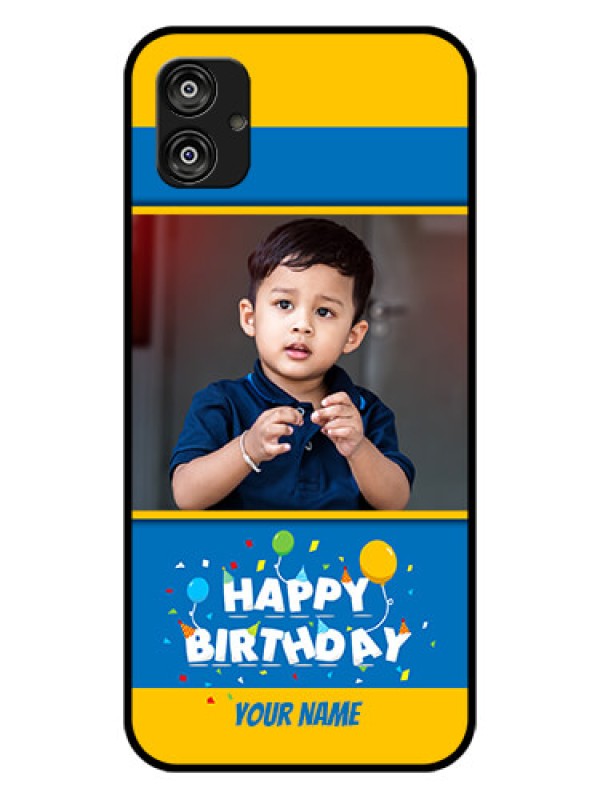 Custom Samsung Galaxy F04 Custom Glass Mobile Case - Birthday Wishes Design