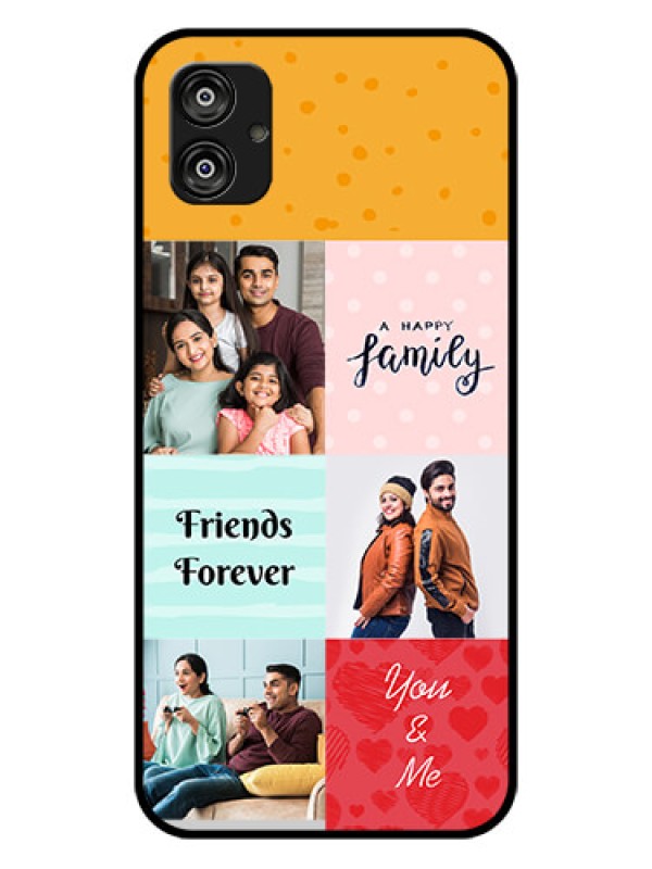 Custom Samsung Galaxy F04 Personalized Glass Phone Case - Images with Quotes Design