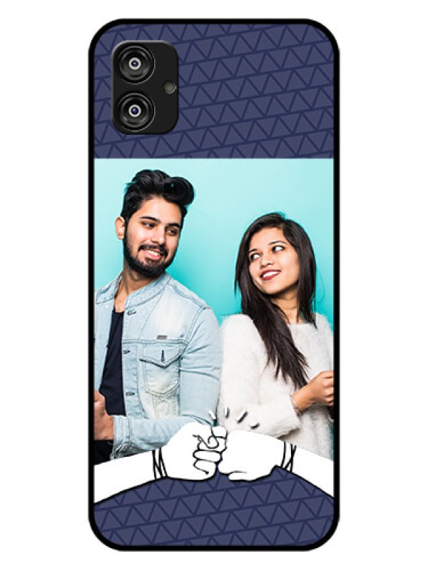Custom Samsung Galaxy F04 Photo Printing on Glass Case - with Best Friends Design