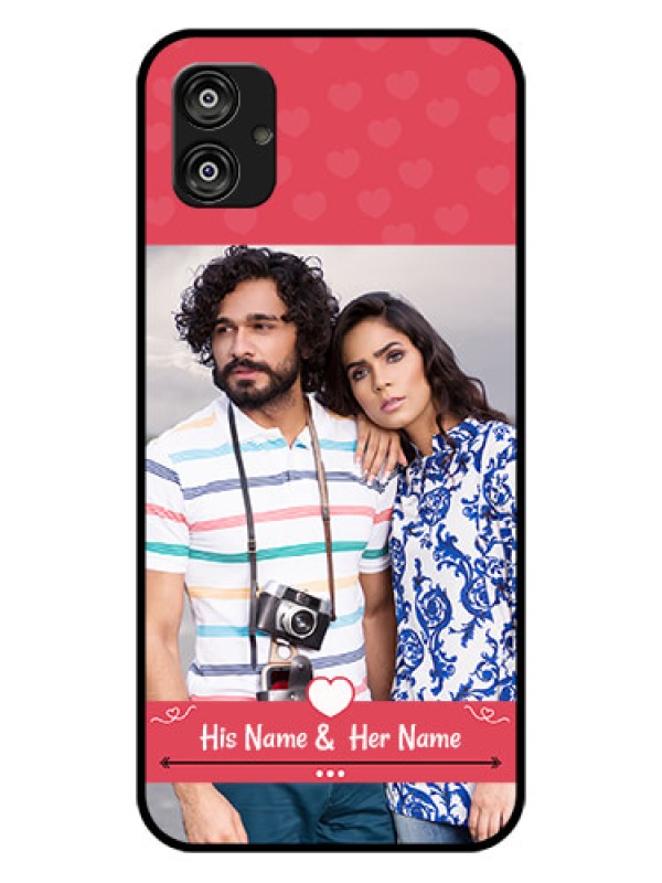 Custom Samsung Galaxy F04 Photo Printing on Glass Case - Simple Love Design