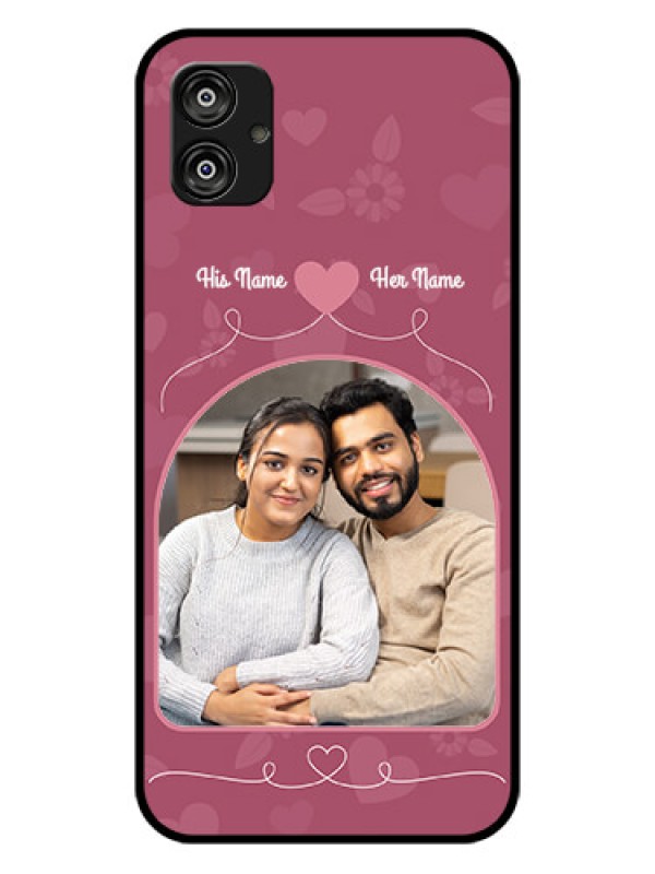 Custom Samsung Galaxy F04 Photo Printing on Glass Case - Love Floral Design