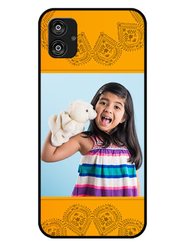 Custom Samsung Galaxy F04 Personalized Glass Phone Case - Photo Wedding Design
