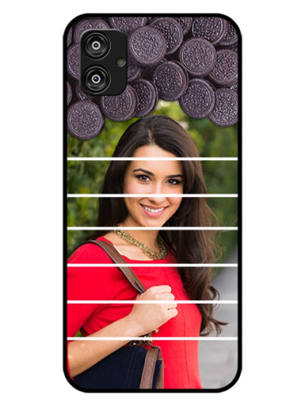Custom Samsung Galaxy F04 Custom Glass Phone Case - with Oreo Biscuit Design