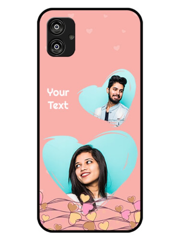 Custom Samsung Galaxy F04 Custom Glass Mobile Case - Love Doodle Design