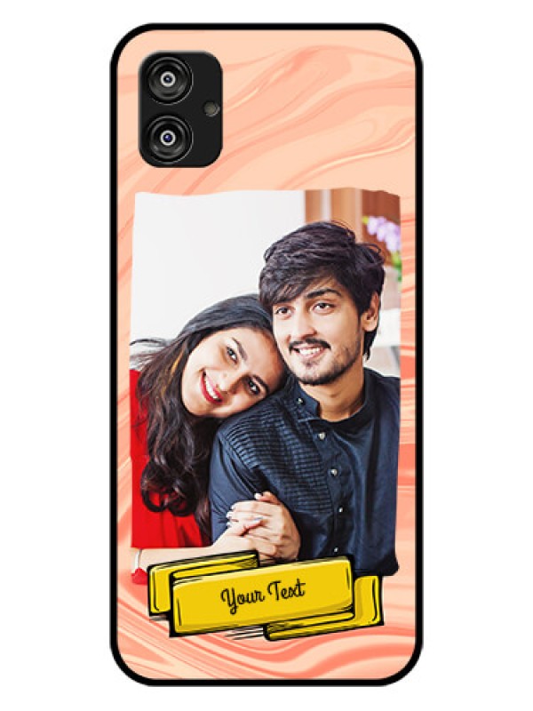 Custom Samsung Galaxy F04 Personalized Glass Phone Case - Marble Texture Design