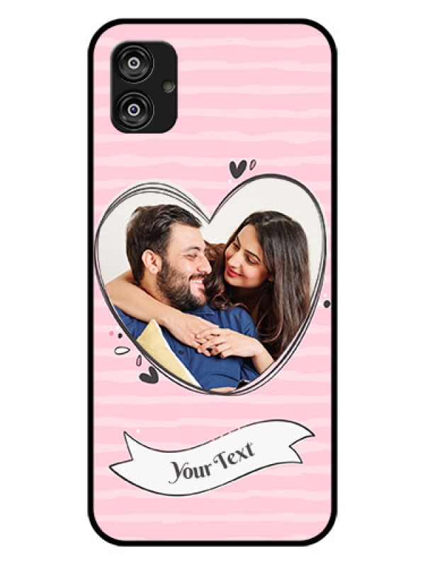 Custom Samsung Galaxy F04 Custom Glass Phone Case - Vintage Heart Design