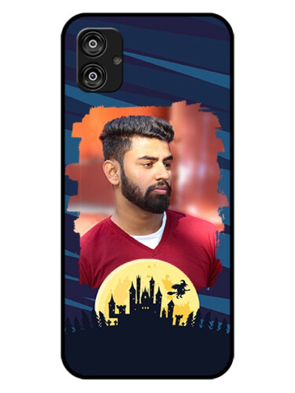 Custom Samsung Galaxy F04 Photo Printing on Glass Case - Halloween Witch Design