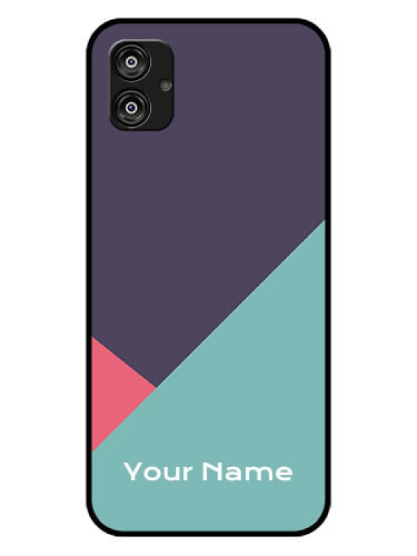 Custom Galaxy F04 Custom Glass Mobile Case - Tri Color abstract Design