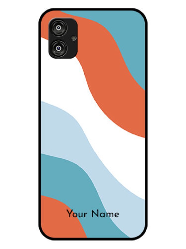 Custom Galaxy F04 Custom Glass Mobile Case - coloured Waves Design