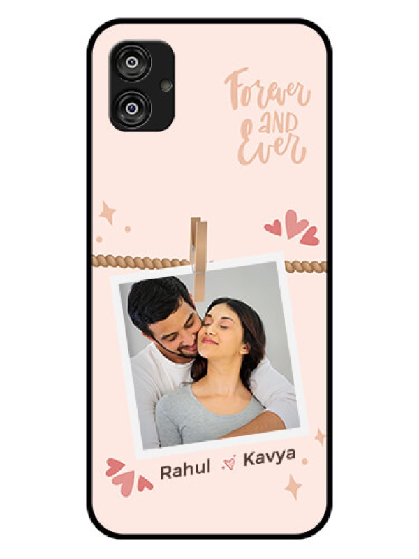 Custom Galaxy F04 Custom Glass Phone Case - Forever and ever love Design