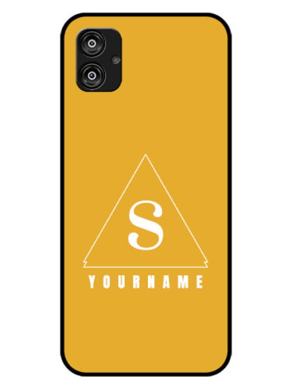 Custom Galaxy F04 Personalized Glass Phone Case - simple triangle Design