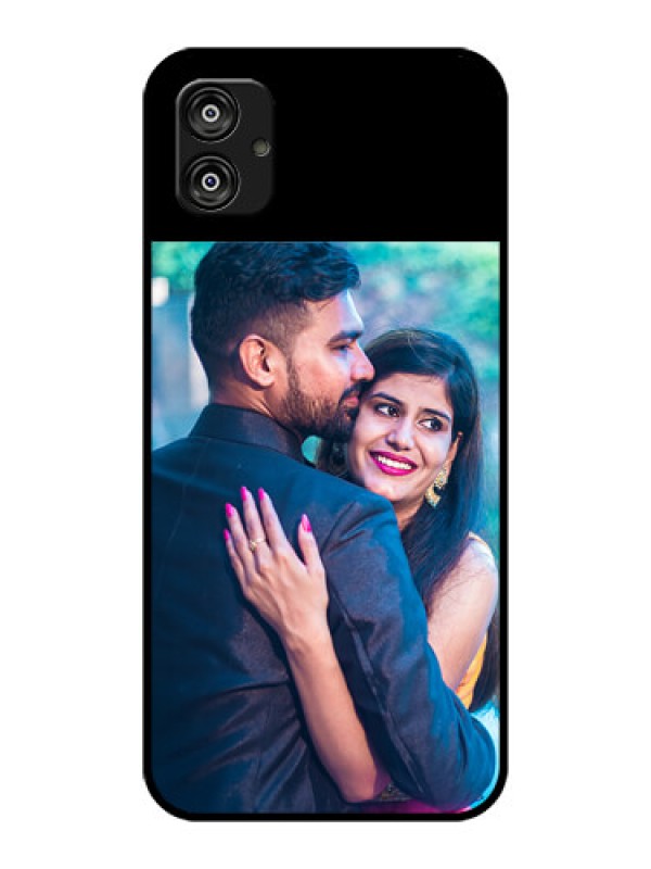 Custom Galaxy F04 Custom Glass Phone Case - Upload Full Picture With Custom Color Design