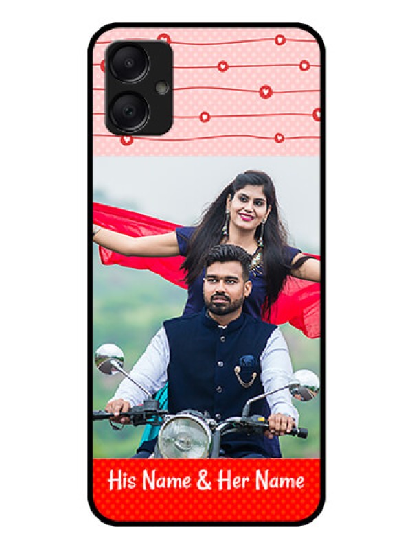 Custom Galaxy F05 Custom Glass Phone Case - Red Pattern Case Design
