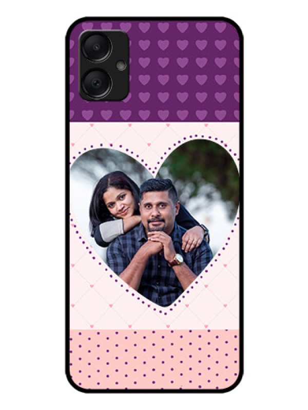 Custom Galaxy F05 Custom Glass Phone Case - Violet Love Dots Design