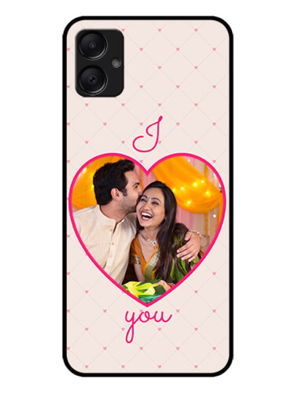 Custom Galaxy F05 Custom Glass Phone Case - Heart Shape Design