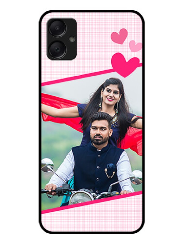 Custom Galaxy F05 Custom Glass Phone Case - Love Shape Heart Design