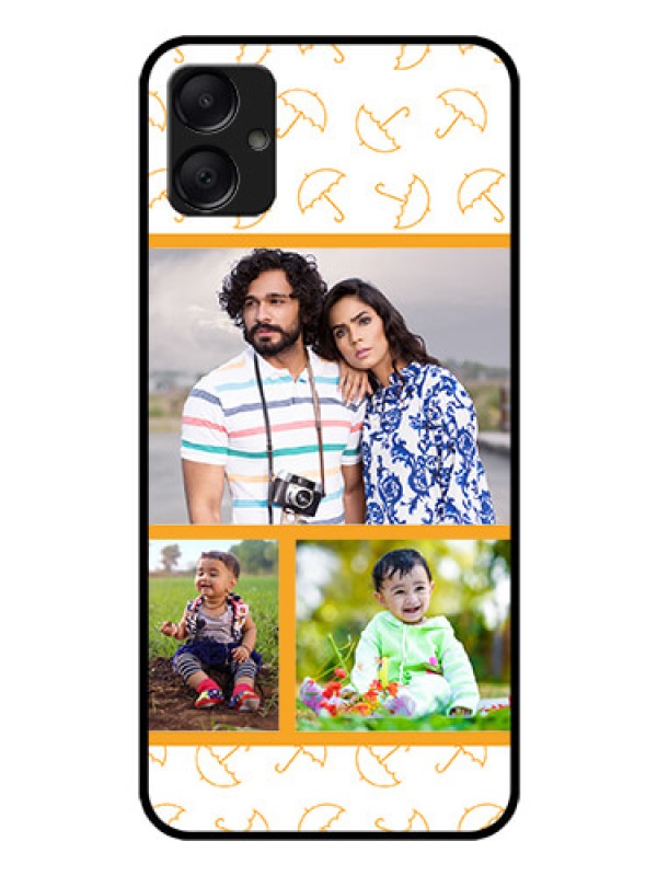 Custom Galaxy F05 Custom Glass Phone Case - Yellow Pattern Design