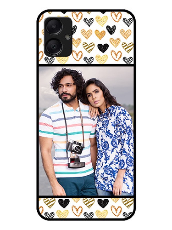 Custom Galaxy F05 Custom Glass Phone Case - Love Symbol Design