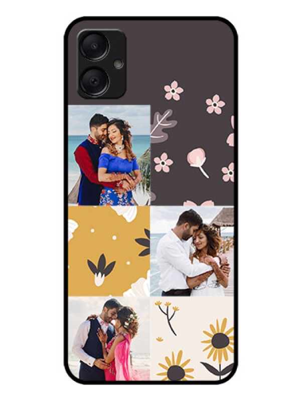 Custom Galaxy F05 Custom Glass Phone Case - 3 Images With Floral Design