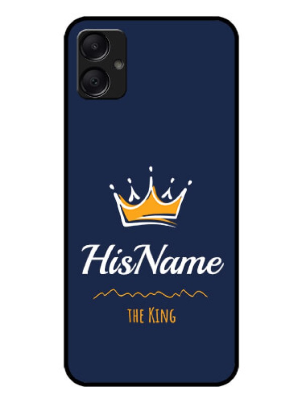 Custom Galaxy F05 Custom Glass Phone Case - King With Name Design