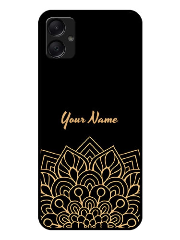 Custom Galaxy F05 Custom Glass Phone Case - Golden Mandala Design