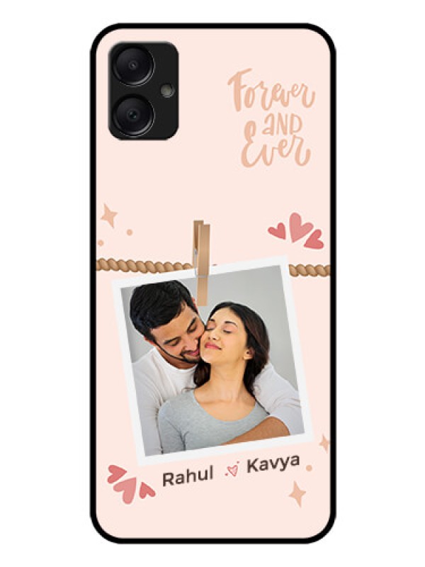 Custom Galaxy F05 Custom Glass Phone Case - Forever And Ever Love Design