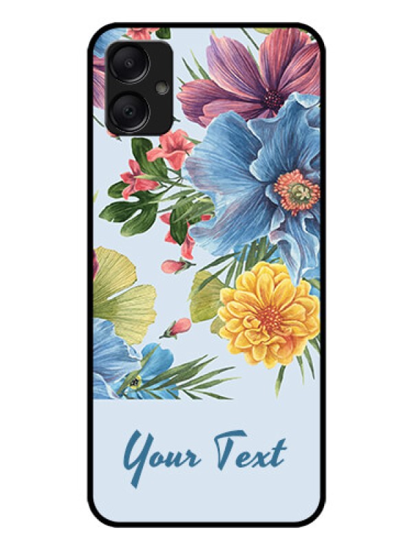 Custom Galaxy F05 Custom Glass Phone Case - Stunning Watercolored Flowers Painting Design