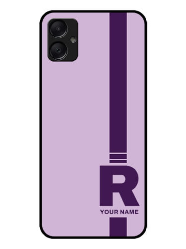 Custom Galaxy F05 Custom Glass Phone Case - Simple Dual Tone Stripe With Name Design