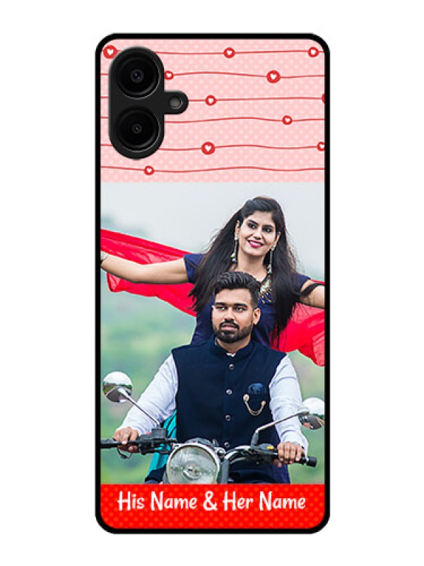 Custom Galaxy F06 Custom Glass Phone Case - Red Pattern Case Design