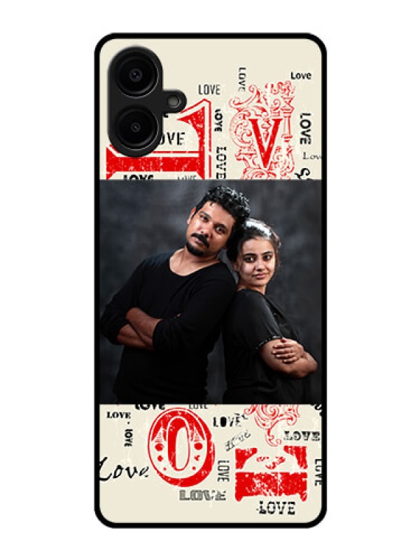 Custom Galaxy F06 Custom Glass Phone Case - Trendy Love Design Case