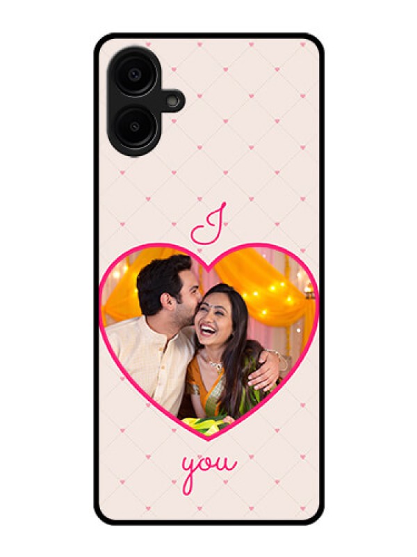 Custom Galaxy F06 Custom Glass Phone Case - Heart Shape Design