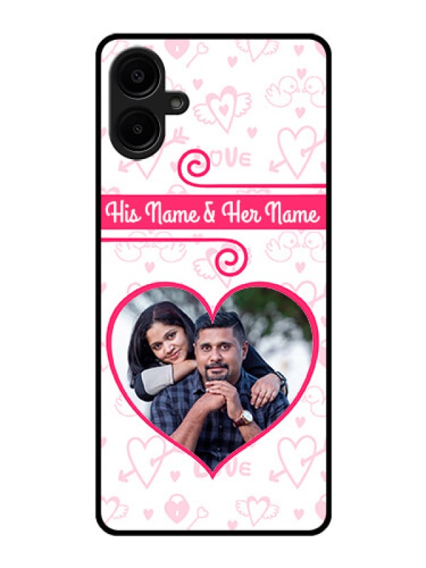 Custom Galaxy F06 Custom Glass Phone Case - Heart Shape Love Design