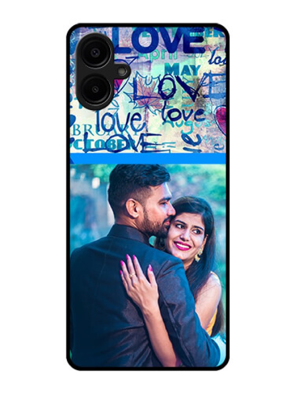 Custom Galaxy F06 Custom Glass Phone Case - Colorful Love Design
