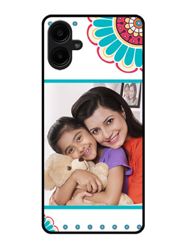 Custom Galaxy F06 Custom Glass Phone Case - Flower Design