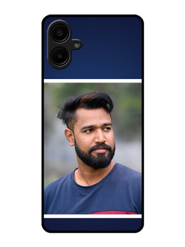 Custom Galaxy F06 Custom Glass Phone Case - Simple Royal Blue Design