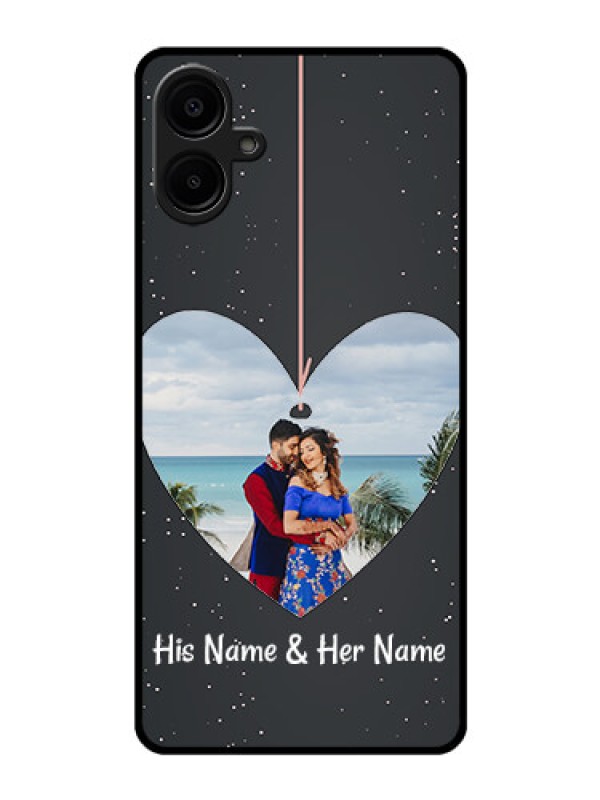 Custom Galaxy F06 Custom Glass Phone Case - Hanging Heart Design