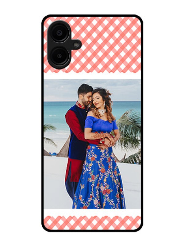 Custom Galaxy F06 Custom Glass Phone Case - Pink Pattern Design