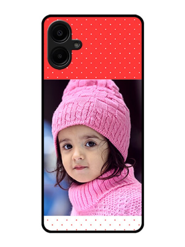 Custom Galaxy F06 Custom Glass Phone Case - Red Pattern Design