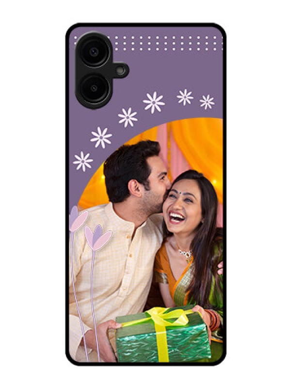 Custom Galaxy F06 Custom Glass Phone Case - Lavender Flowers Design