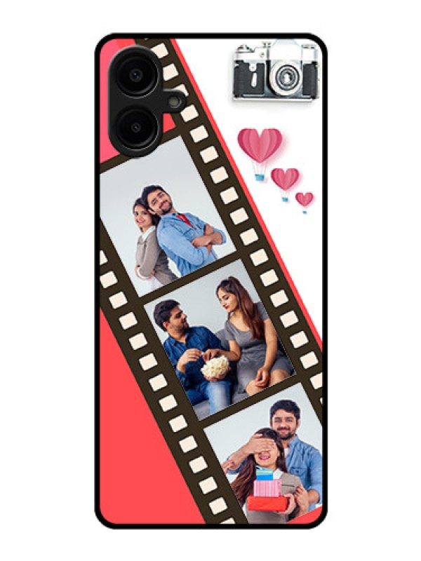 Custom Galaxy F06 Custom Glass Phone Case - 3 Image Holder With Film Reel