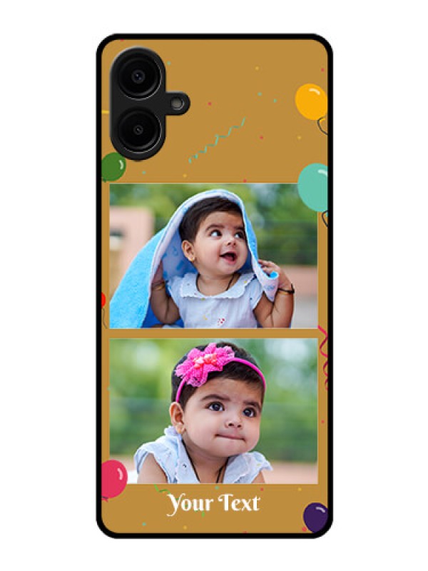 Custom Galaxy F06 Custom Glass Phone Case - Image Holder With Birthday Celebrations Design