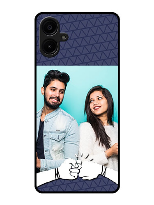 Custom Galaxy F06 Custom Glass Phone Case - With Best Friends Design