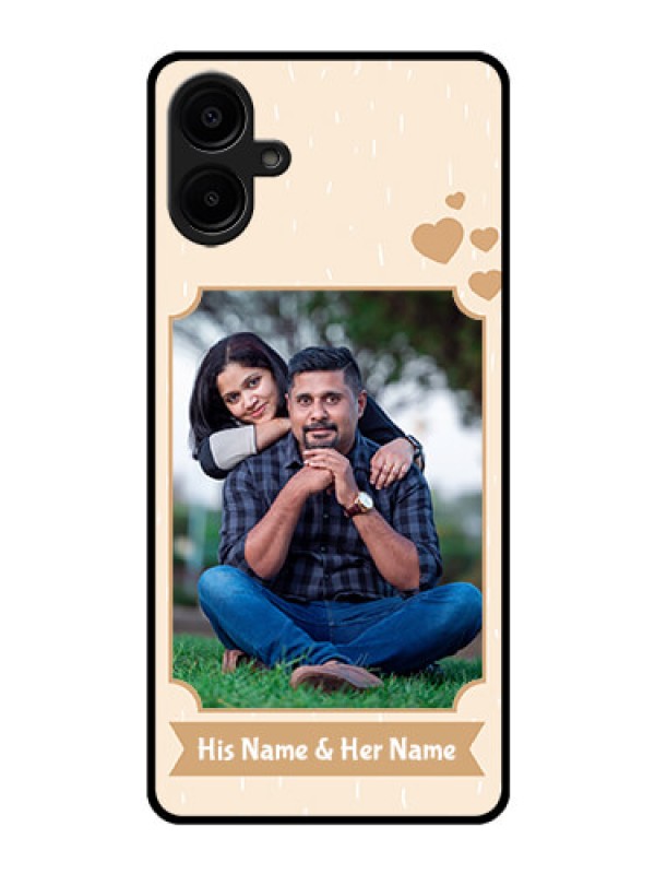 Custom Galaxy F06 Custom Glass Phone Case - With Confetti Love Design