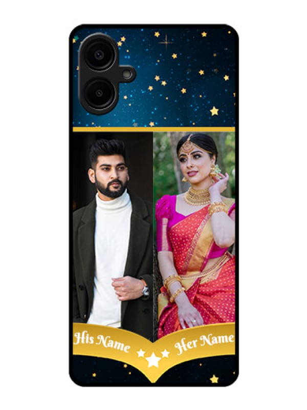 Custom Galaxy F06 Custom Glass Phone Case - Galaxy Stars Backdrop Design
