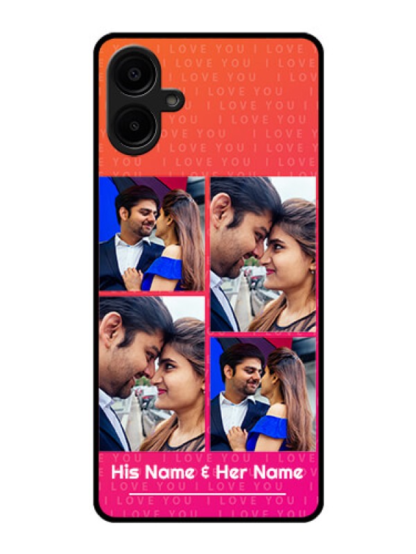 Custom Galaxy F06 Custom Glass Phone Case - I Love You Pink Design