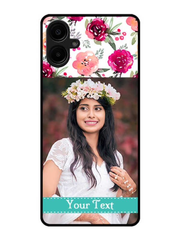 Custom Galaxy F06 Custom Glass Phone Case - Water Colors Floral Design
